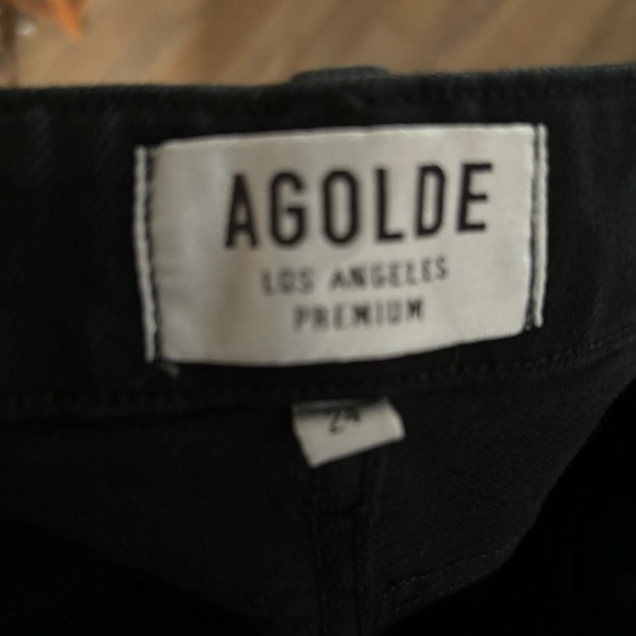 AGOLDE Exposed Zipper High Rise Jeans Black Size 24 - Picture 6 of 7